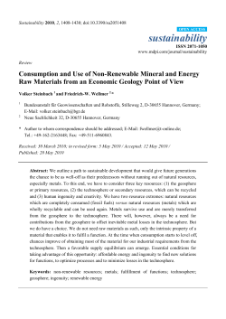 Consumption and Use of Non-Renewable