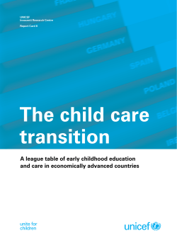 The child care transition - UNICEF Office of Research