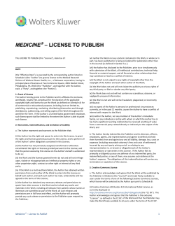 medicine &ndash; license to publish