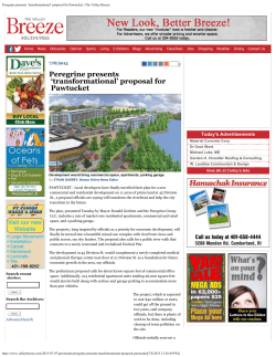 Peregrine presents `transformational` proposal for Pawtucket | The