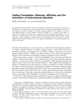 Alliances, Affinities and the Activation of International Identities