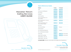 Hawaiian Telcom Calling Services USER GUIDE