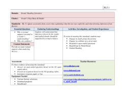 5 th Grade ELA - Reading Literature Curriculum
