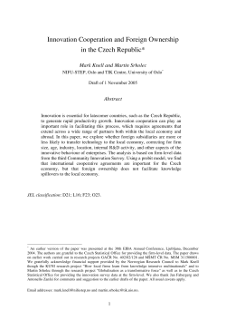 Innovation Cooperation and Foreign Ownership in the Czech Republic