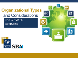 Organizational Types and Considerations