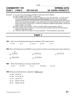 Exam 3D - TAMU Chemistry
