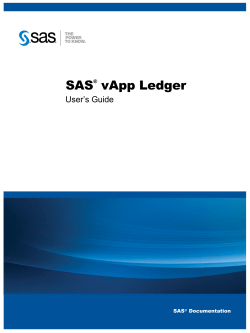 SAS vApp Ledger: User`s Guide