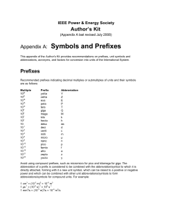 Appendix A: Symbols and Prefixes