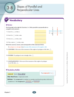 Slopes of Parallel and Perpendicular Lines