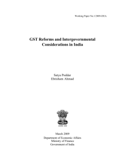 GST Reforms and Intergovernmental Considerations in India, Jan 30