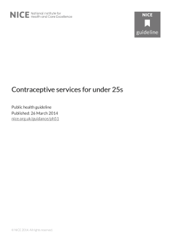 Contraceptive services for under 25s e services for under 25s