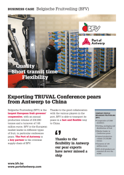 Exporting TRUVAL Conference pears from