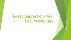 Great Depression/New Deal Vocabulary