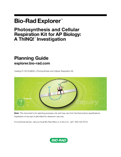 Photosynthesis and Cellular Respiration Kit for AP Biology - Bio-Rad