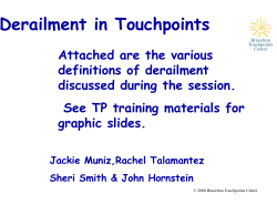 Derailment in Touchpoints - Brazelton Touchpoints Center