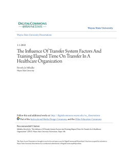 The Influence Of Transfer System Factors And Training Elapsed