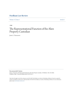 The Representational Function of the Alien Property Custodian
