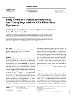 Early Androgen Deficiency in Infants and Young Boys with 47,XXY