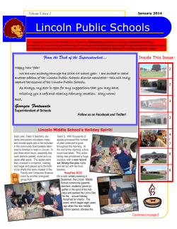 January 2014 Newsletter - Lincoln Public Schools