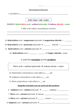 4. Label the reactants and the products: Nitric acid + sodium