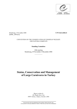Status, Conservation and Management of Large Carnivores in Turkey