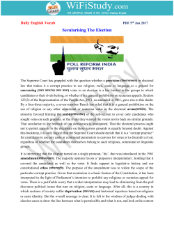 Secularising The Election - English
