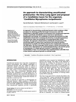 An approach to characterizing uncultivated prokaryotes: the Grey