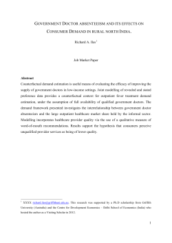 government doctor absenteeism and its effects on consumer