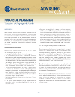 Taxation of Segregated Funds