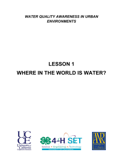 lesson 1 where in the world is water? - California 4-H