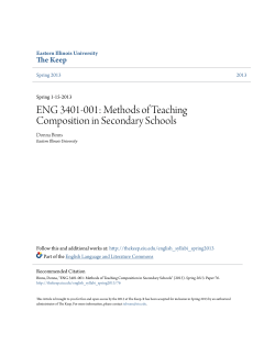 ENG 3401-001: Methods of Teaching Composition - The Keep