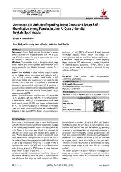 Awareness and Attitudes Regarding Breast Cancer and Breast Self