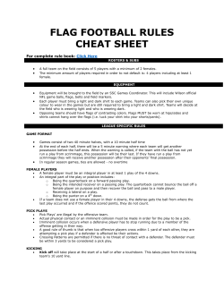 flag football rules cheat sheet - Edmonton Sport and Social Club