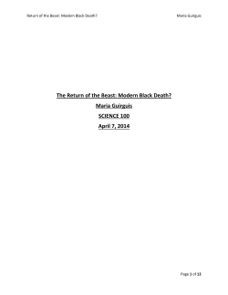 The Return of the Beast: Modern Black Death? Maria Guirguis