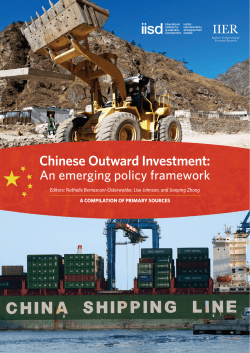 Chinese Outward Investment: An emerging policy framework