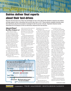 Dairies deliver final reports about their test-drives