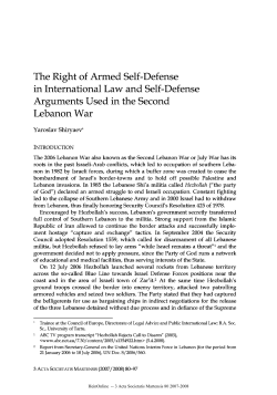 The Right of Armed Self-Defense in International Law and Self