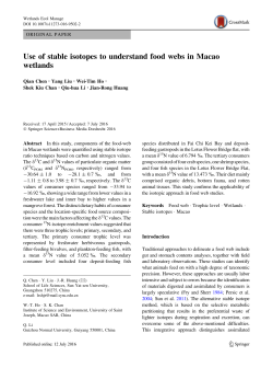 Use of stable isotopes to understand food webs in Macao wetlands