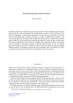 Deriving parasitic gaps by fission and fusion