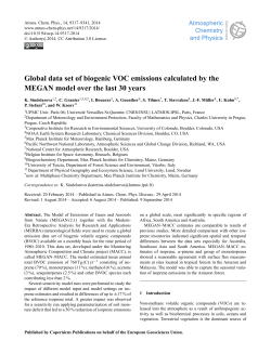 Global data set of biogenic VOC emissions calculated by the