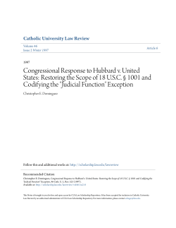 Congressional Response to Hubbard v. United States