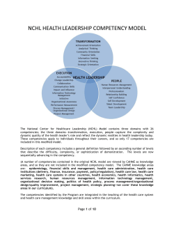 modified NCHL model - (HMI) - University of Missouri, School of