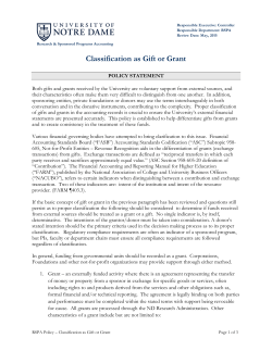 Classification as Gift or Grant
