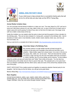 ANIMAL SHELTER PARTY IDEAS
