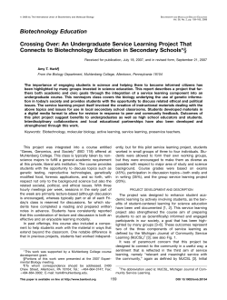 Crossing over: An undergraduate service learning project that