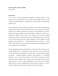1 Meandering River Resource Rights Irene J. Klaver Introduction As