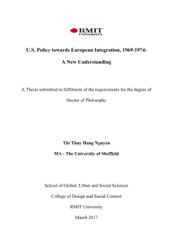 U.S. Policy towards European Integration, 1969