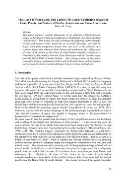 This Land Is Your Land, This Land Is My Land: Conflicting Images of