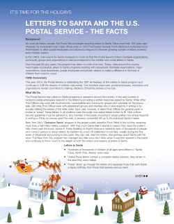 LETTERS TO SANTA AND THE U.S. POSTAL SERVICE