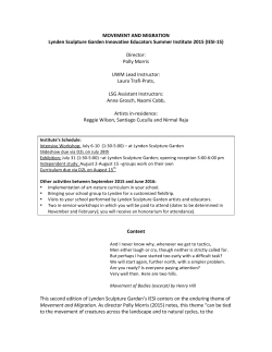 MOVEMENT AND MIGRATION Lynden Sculpture Garden Innovative